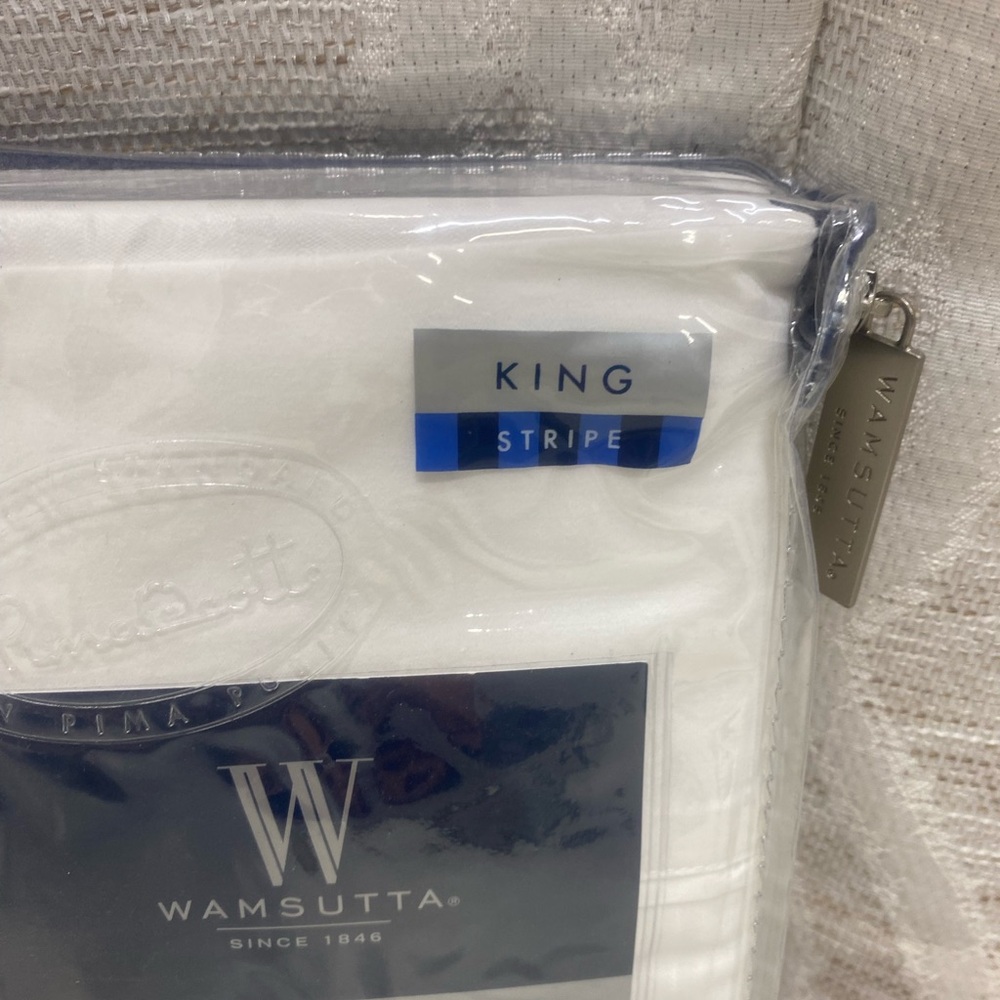 Wamsutta White King Stripe Pillowcases - PimaCott - Picture 4 of 7